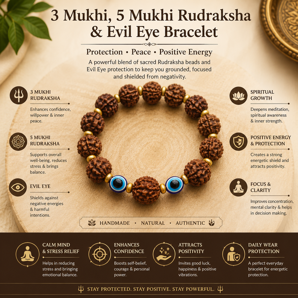 Handmade  Evil eye Rudraksha Bracelet