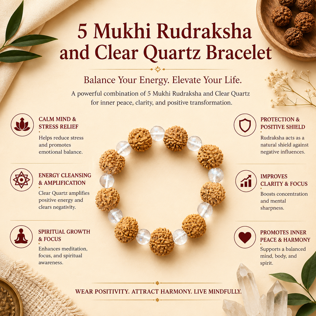 5-mukhi-rudraksha-clear-quartz-bracelet