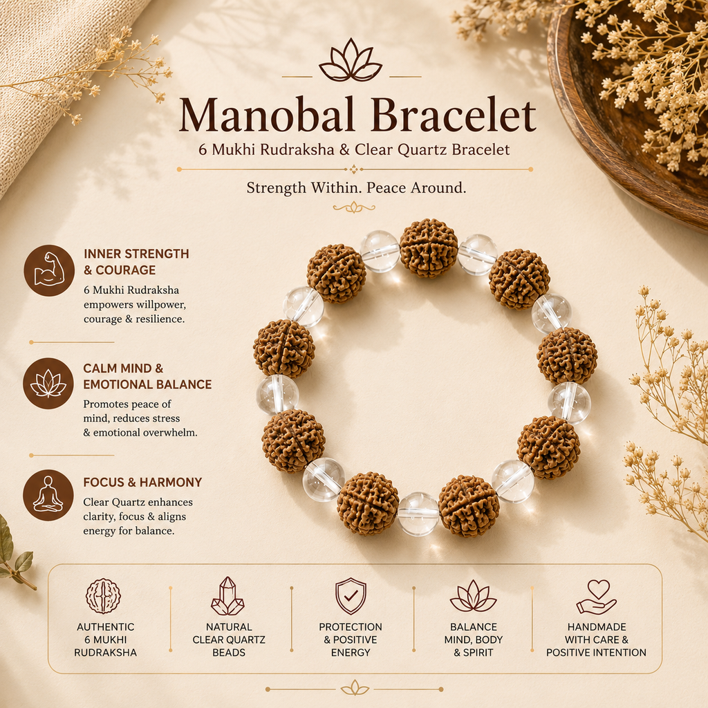 Authentic 6 Mukhi Nepali Rudraksha Bracelet