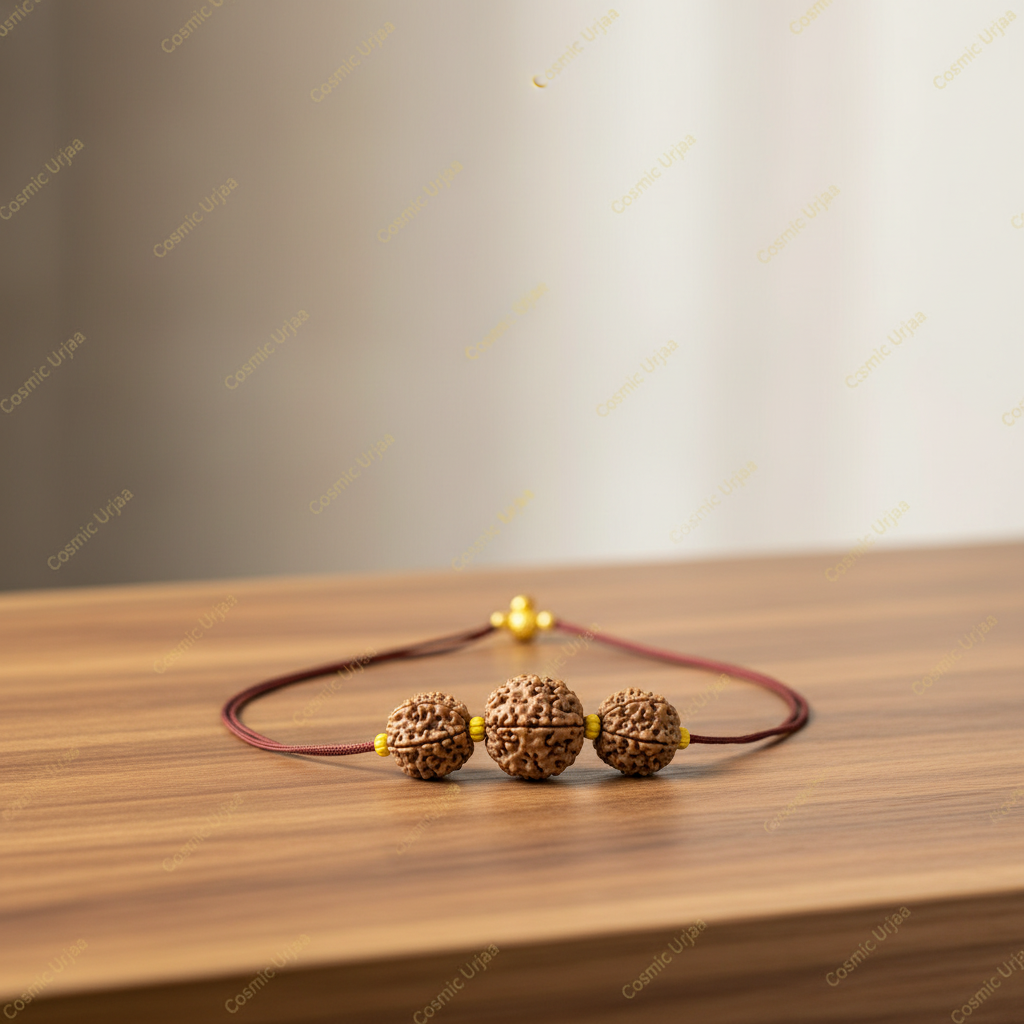 Authentic 7 Mukhi Rudraksha Pendant on Red Thread