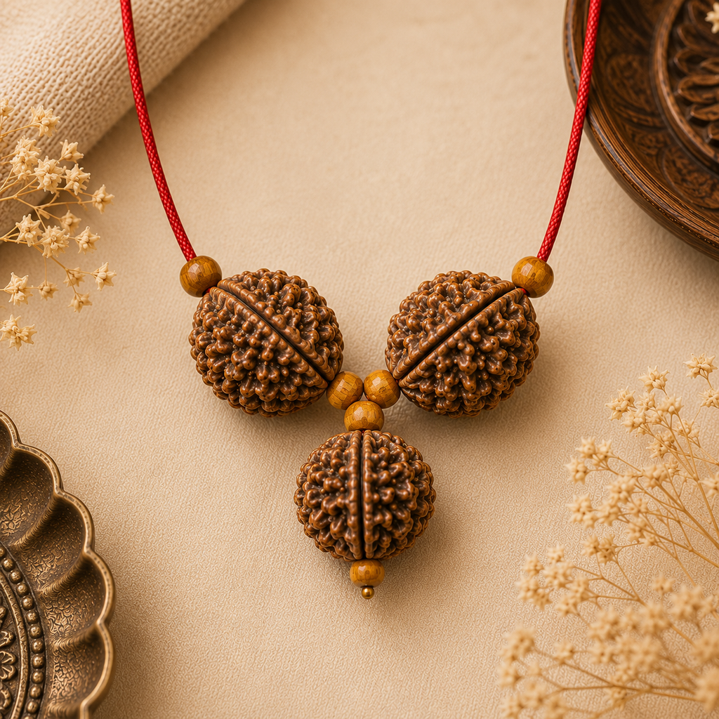 Dhan Aakarshan Kavach with 7 Mukhi and 5 Mukhi Nepali Rudraksha