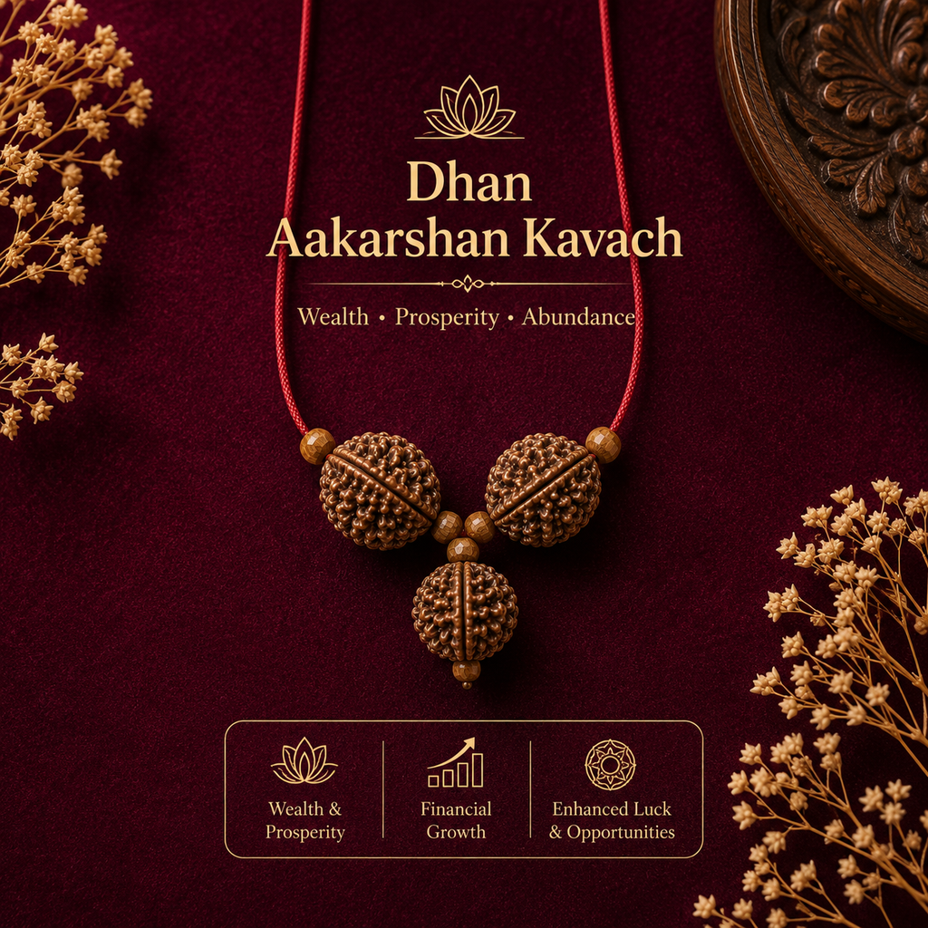 Dhan Aakarshan Kavach | 7 Mukhi & 5 Mukhi Nepali Rudraksha Pendant