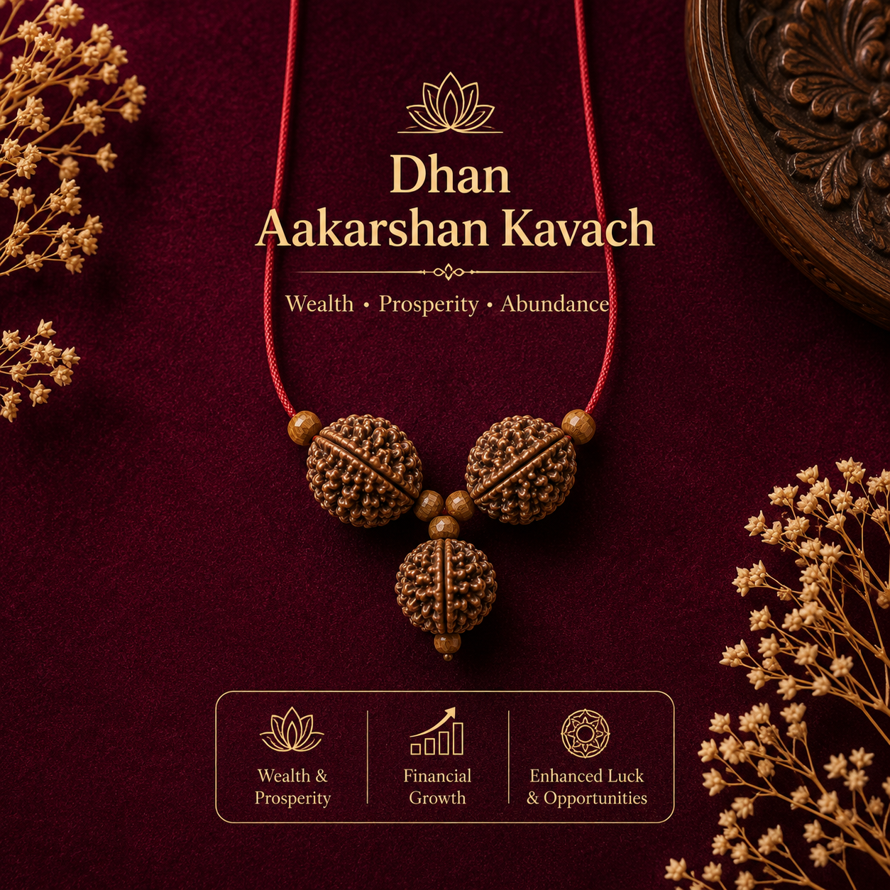 Dhan Aakarshan Kavach | 7 Mukhi & 5 Mukhi Nepali Rudraksha Pendant