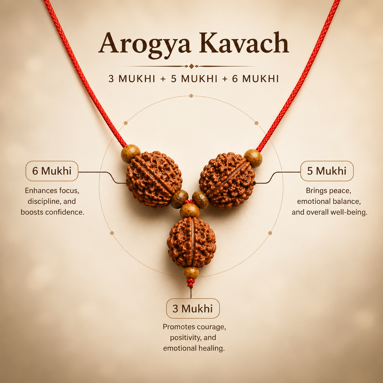 Handcrafted Arogya Kavach spiritual bracelet for daily wear