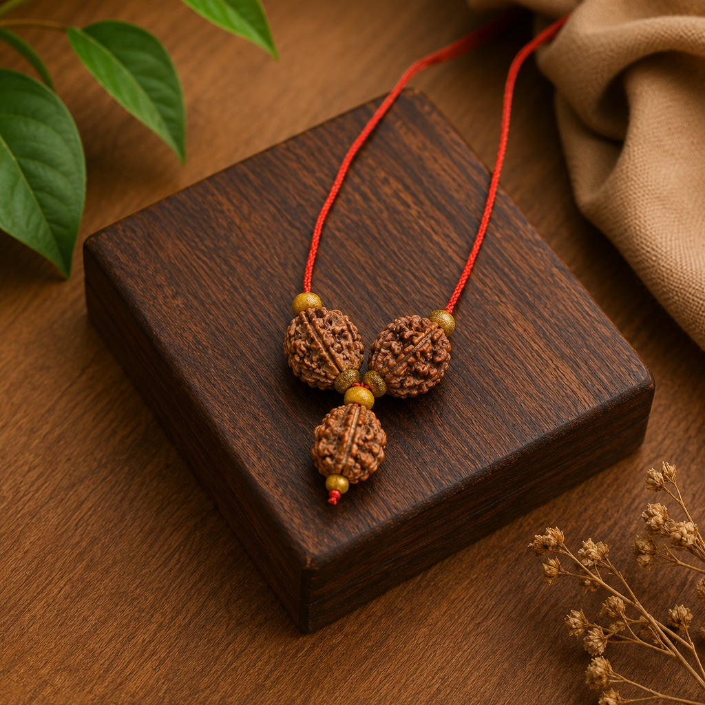 Arogya Kavach 3 Mukhi 5 Mukhi 6 Mukhi Nepali Rudraksha Bracelet
