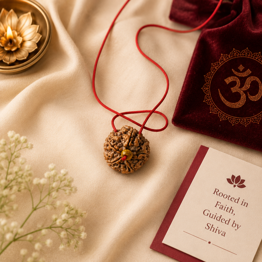 Authentic 5 Mukhi Rudraksha Pendant by Cosmic Urjaa