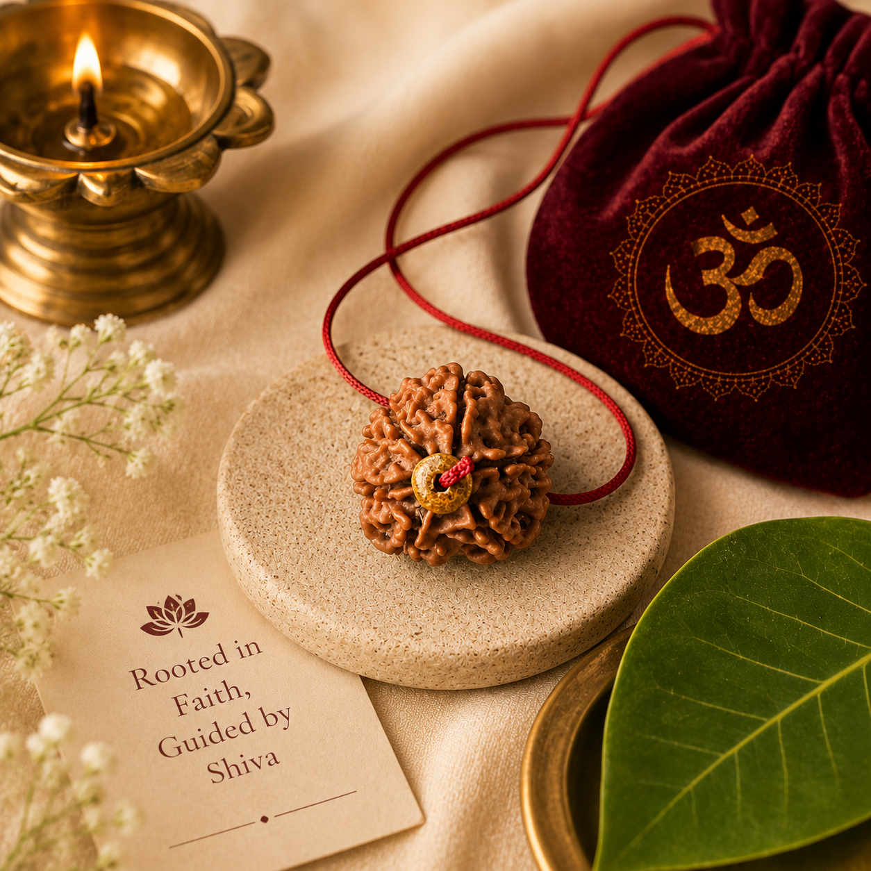 Natural Nepali 6 Mukhi Rudraksha spiritual pendant