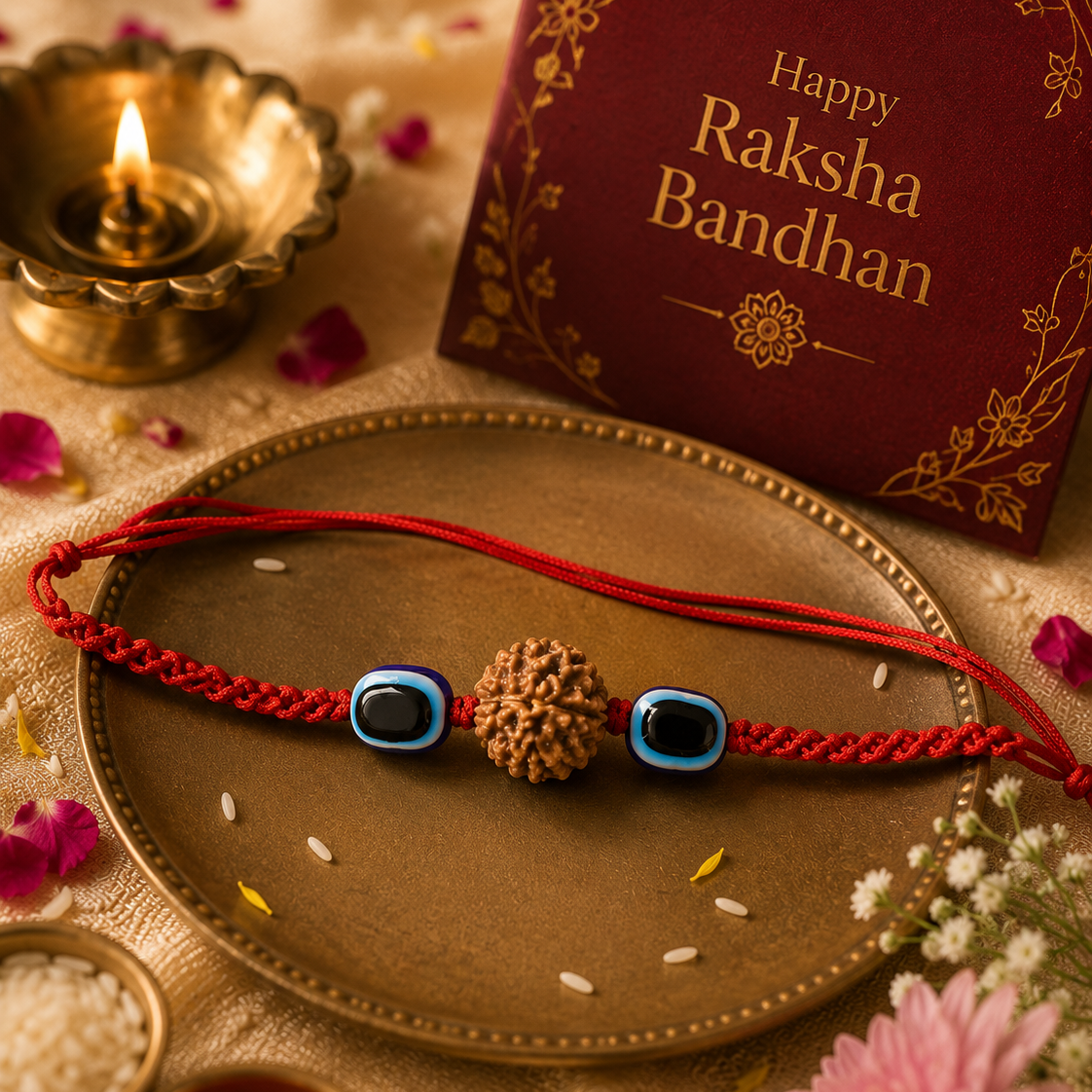 5 mukhi rudraksha rakhi