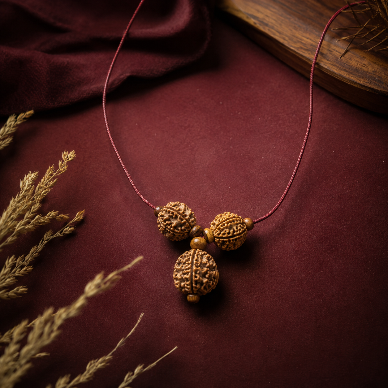 Stress Free Jeevan Kavach | 3 Mukhi + 4 Mukhi + 5 Mukhi Nepali Rudraksha Pendant